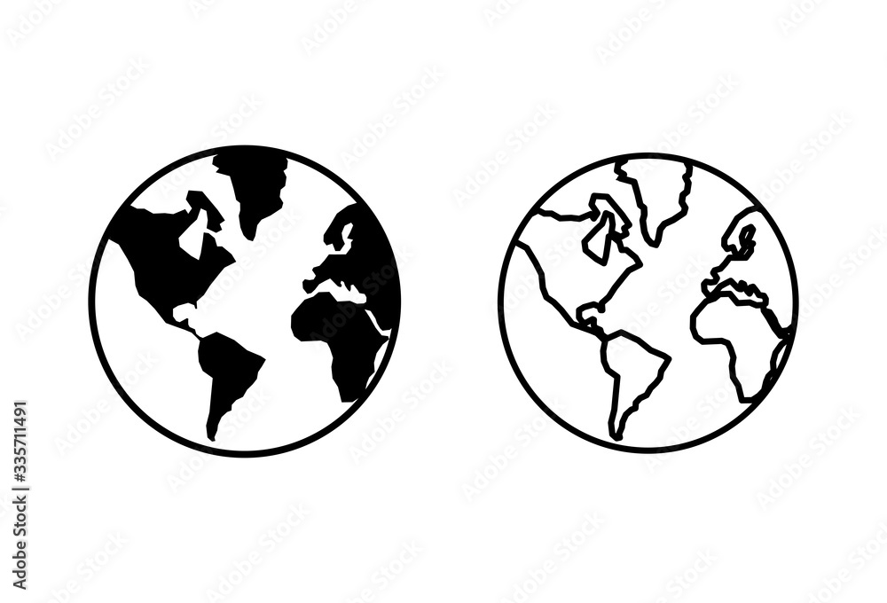 Obraz premium World map icons set. World icon vector