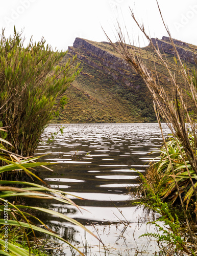 Lake and mountains on the paramo 