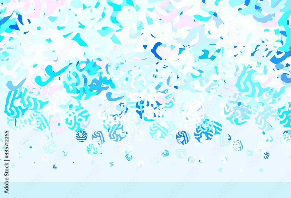 Light BLUE vector template with chaotic shapes. Light BLUE vector template with chaotic shapes.