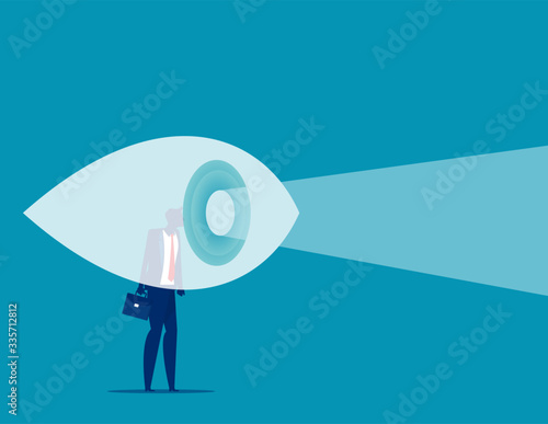 Business vision. Looking and Watching concept. Flat cartoon vector style