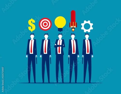 Team of business people. Startup teamwork developers or office worker concept