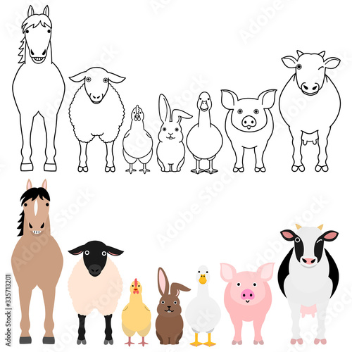 Farm animals border set