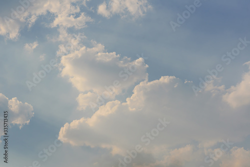 Sky and clouds with sunlight in the afternoon, Nature background