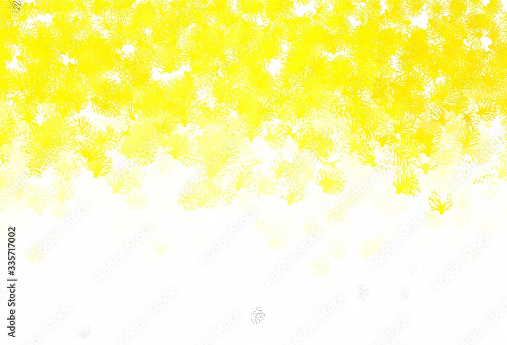 Light Yellow vector doodle pattern with branches. Light Yellow vector doodle pattern with branches.