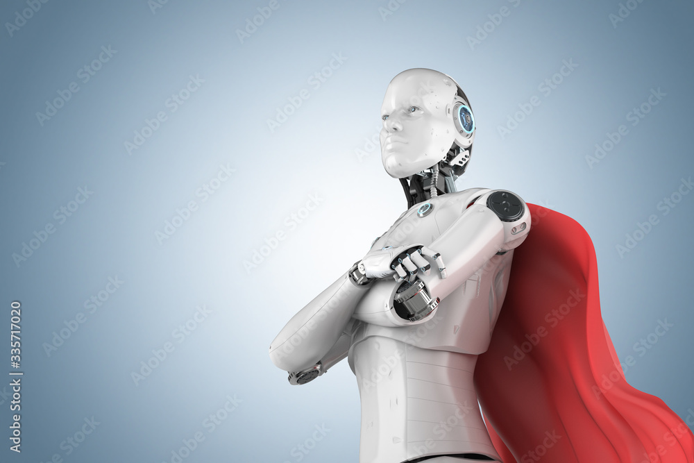 heroine cyborg with red cloak heroine cyborg with red cloak