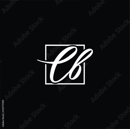 Minimal elegant monogram art logo. Outstanding professional trendy awesome artistic CB BC initial based Alphabet icon logo. Premium Business logo White color on black background
