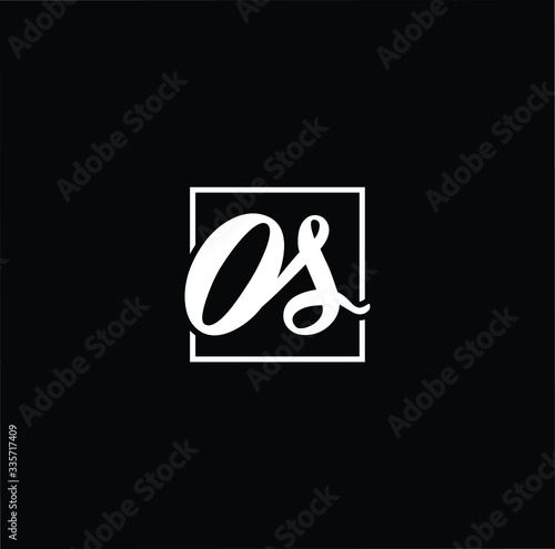 Minimal elegant monogram art logo. Outstanding professional trendy awesome artistic OS SO initial based Alphabet icon logo. Premium Business logo White color on black background
