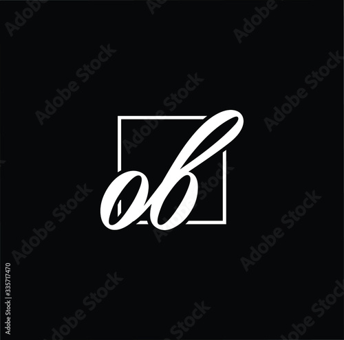 Minimal elegant monogram art logo. Outstanding professional trendy awesome artistic OB BO initial based Alphabet icon logo. Premium Business logo White color on black background