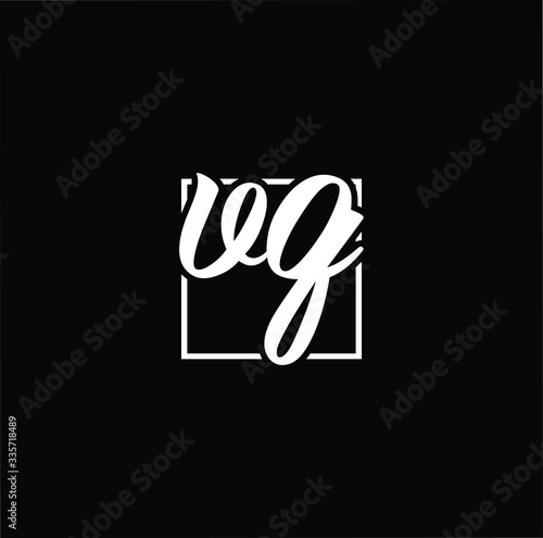 Minimal elegant monogram art logo. Outstanding professional trendy awesome artistic VG GV initial based Alphabet icon logo. Premium Business logo White color on black background