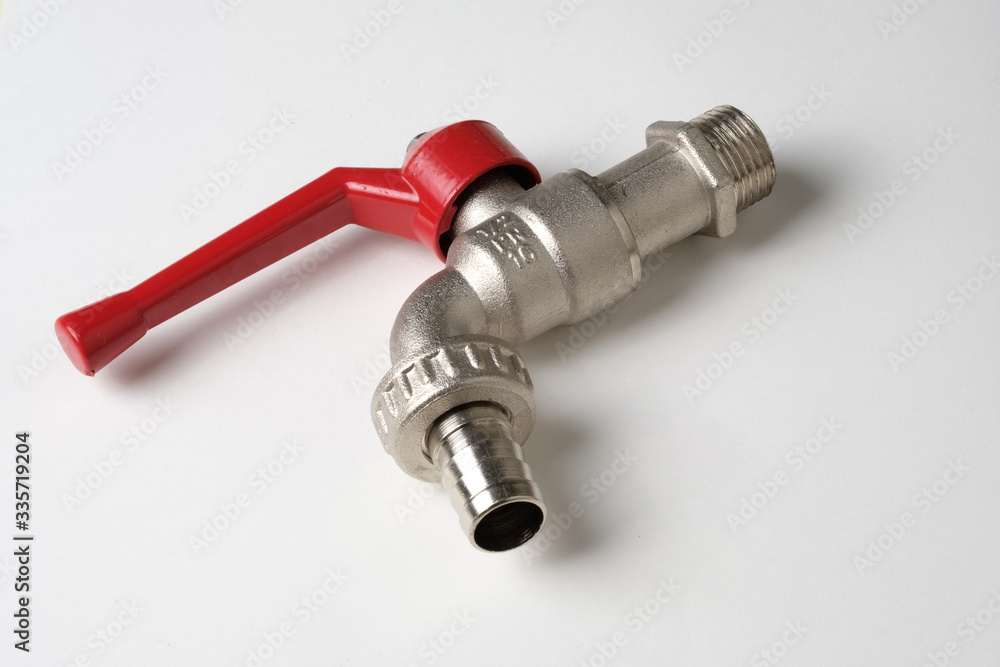 red valve on white background red valve on white background