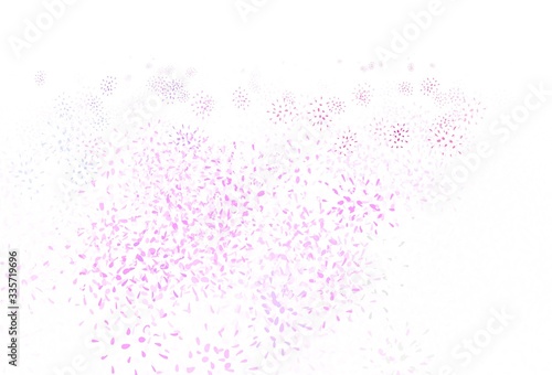 Light Purple vector doodle template with leaves.