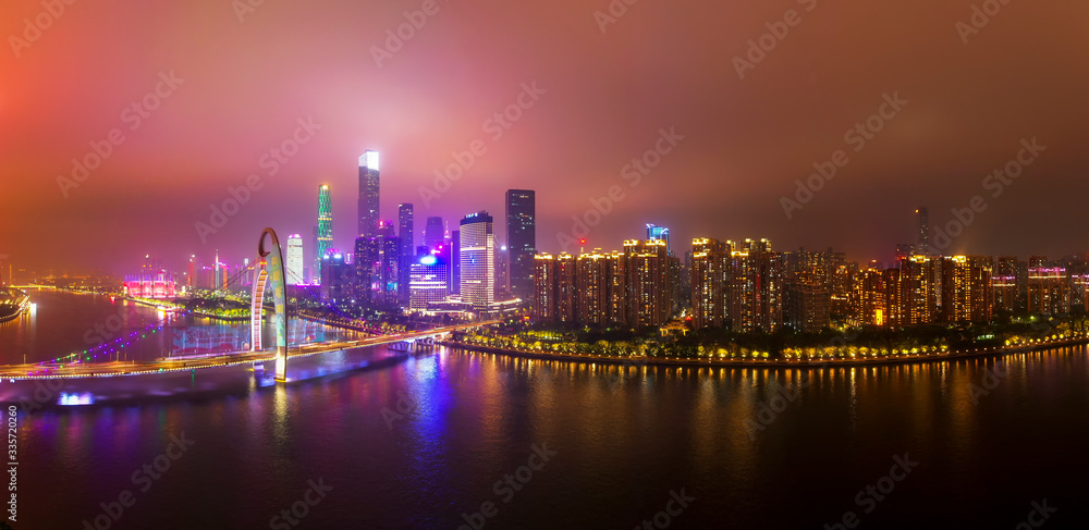Night view of the skyline in Guangzhou, China