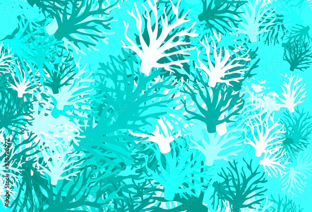 Light Green vector elegant pattern with leaves. Light Green vector elegant pattern with leaves.