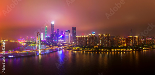 Night view of the skyline in Guangzhou, China
