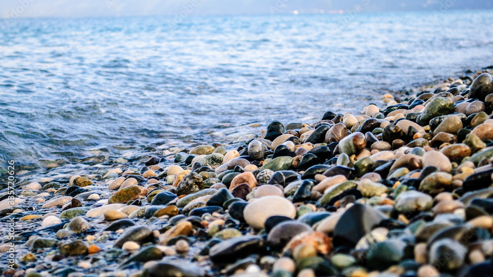 sea stones on the beach sea stones on the beach