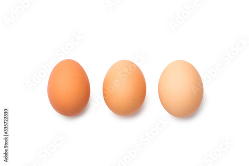 farm brown chicken eggs on a white background