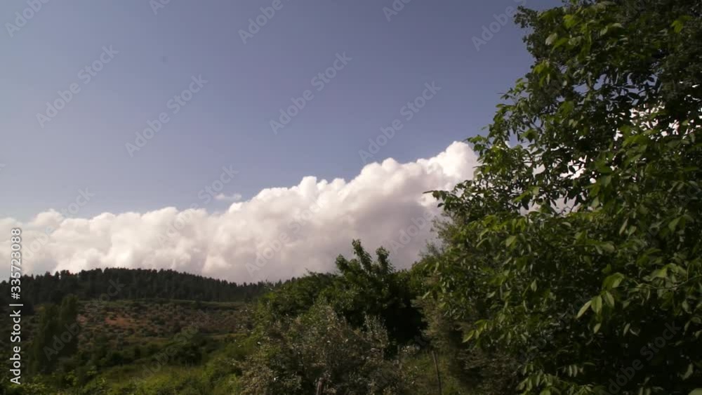greece halkidiki marmaras tree time lapse cloud sky mountain greece halkidiki marmaras tree time lapse cloud sky mountain