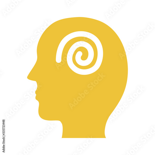 profile with spiral mental health silhouette style icon