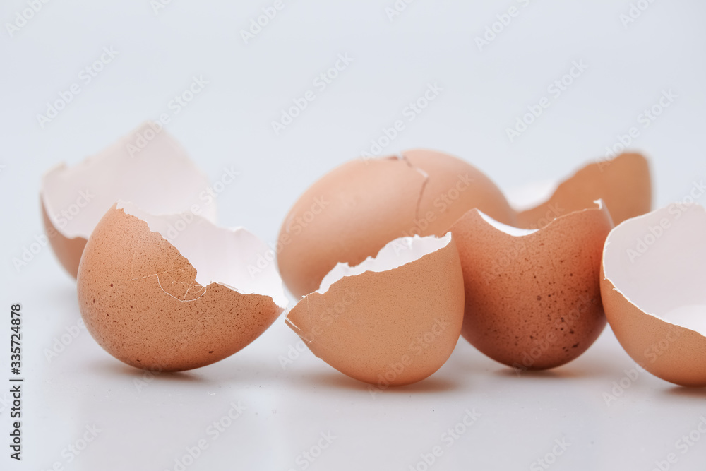 Broken egg shell on white background Broken egg shell on white background