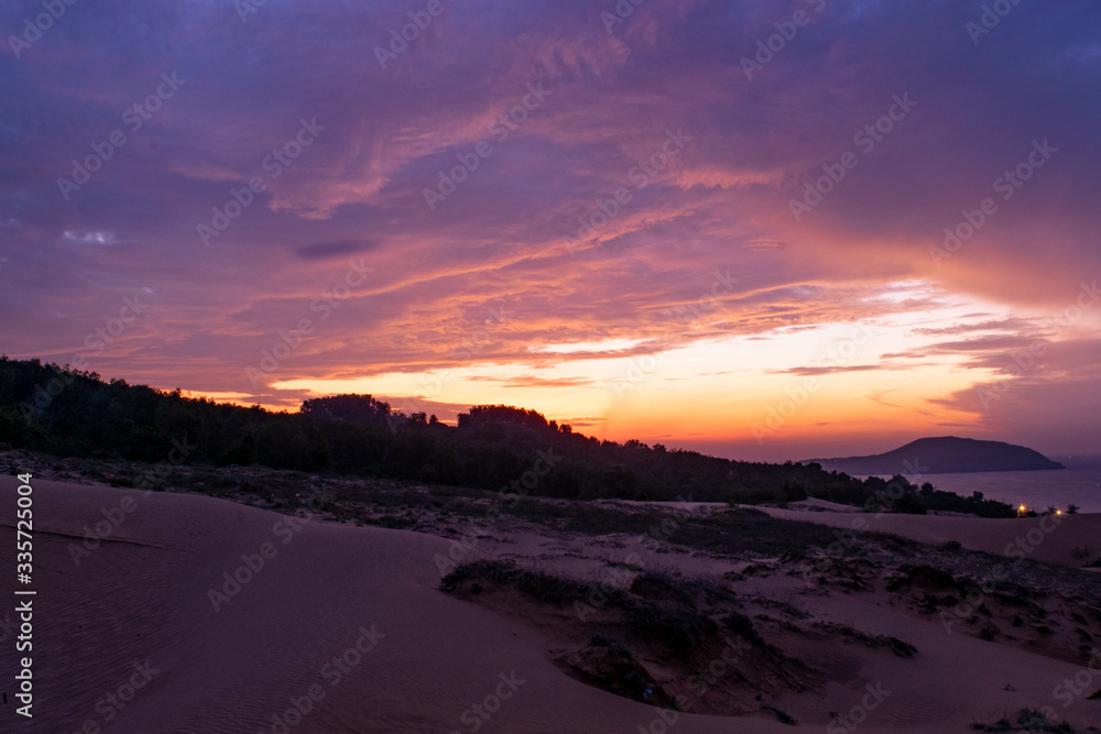sunset over the dunes mui ne vietnam asia