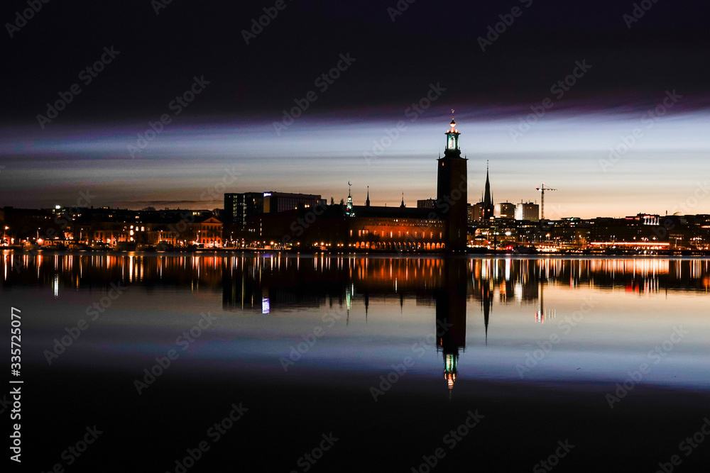 Stockholm, Sweden The Stockholm City Hall at dawn. Stockholm, Sweden The Stockholm City Hall at dawn.