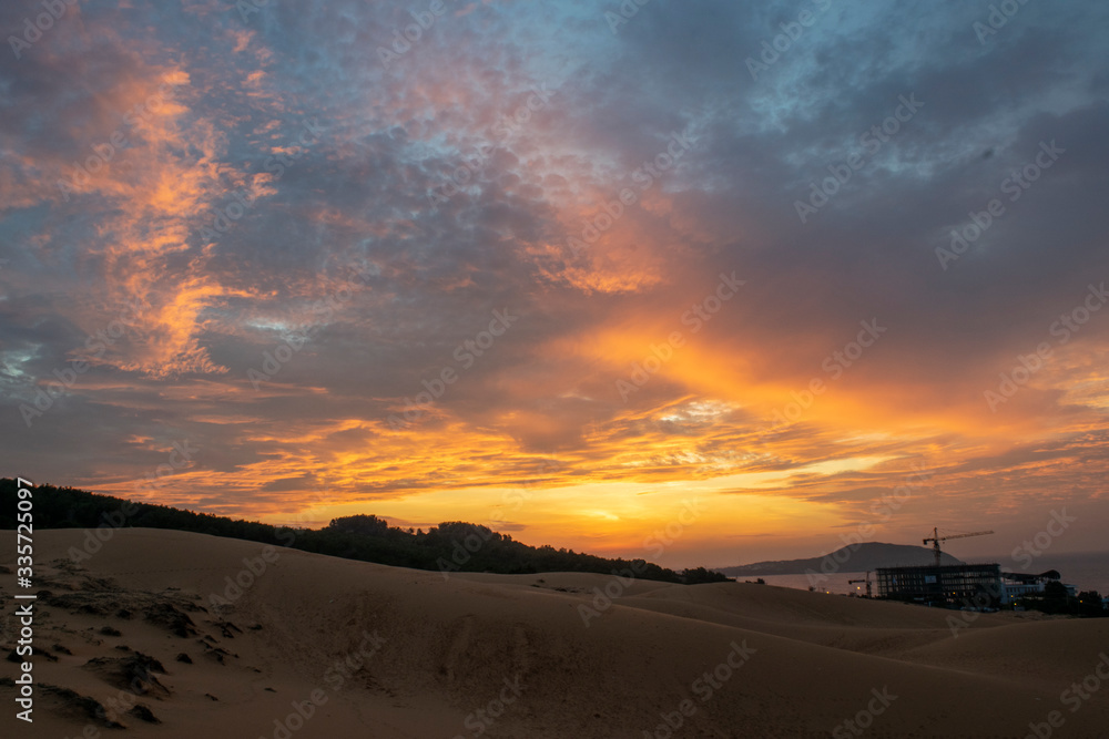 sunset over the dunes mui ne vietnam asia