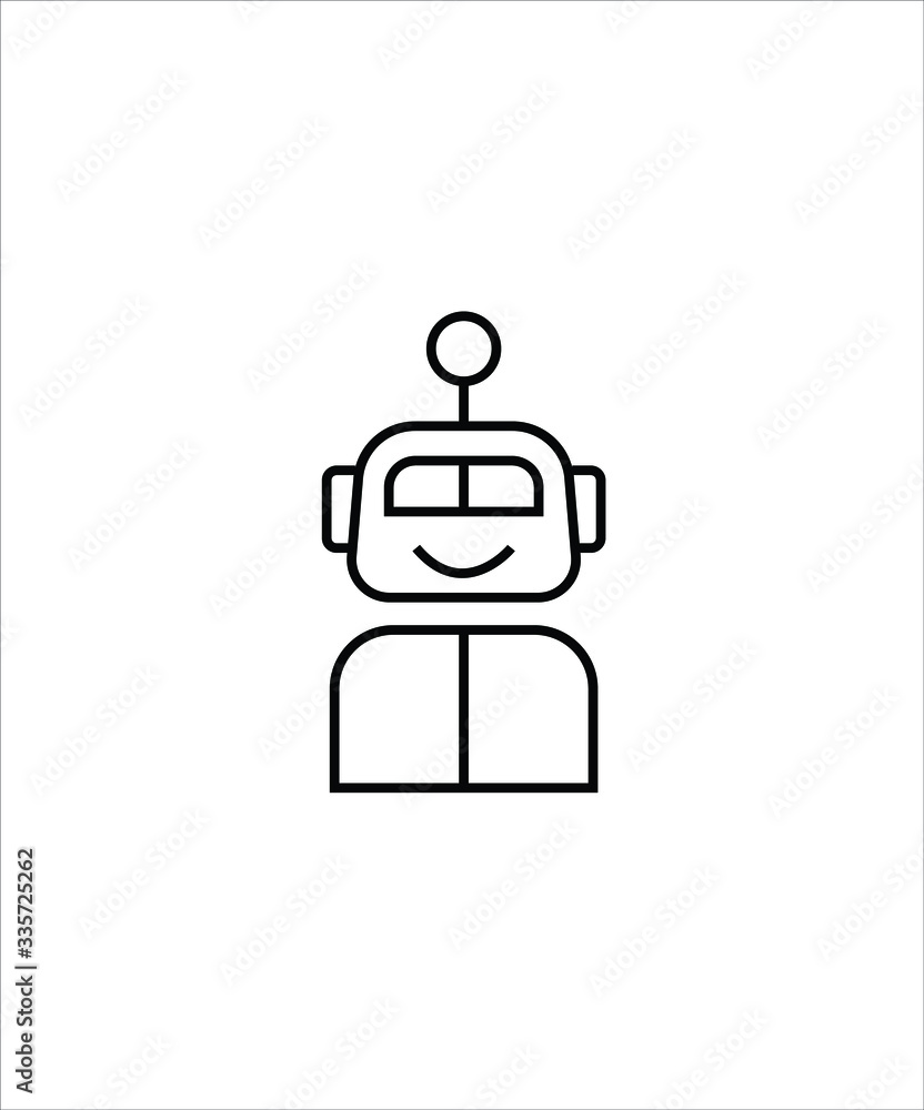 robot line icon,vector best line design icon.