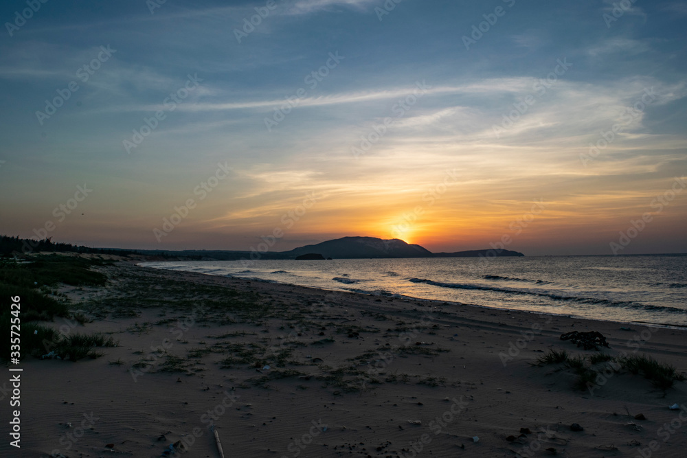 sunset at the beach mui ne vietnam asia