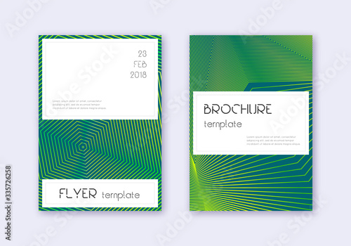 Stylish cover design template set. Green abstract 