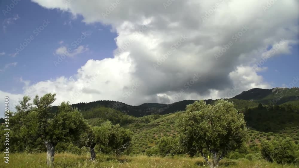 greece halkidiki time lapse clouds sky olive trees mountain marmaras greece halkidiki time lapse clouds sky olive trees mountain marmaras
