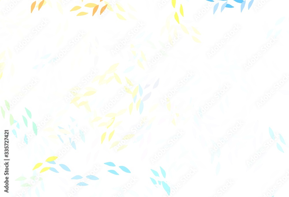 Light Blue, Yellow vector natural background with leaves. Light Blue, Yellow vector natural background with leaves.