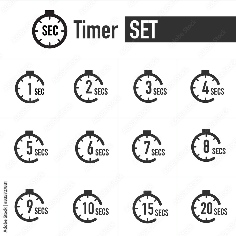 Timer and seconds Countdown Timer icon set. time interval icons. Stopwatch and time measurement. Stock Vector illustration isolated on white background. Timer and seconds Countdown Timer icon set. time interval icons. Stopwatch and time measurement. Stock Vector illustration isolated on white background.