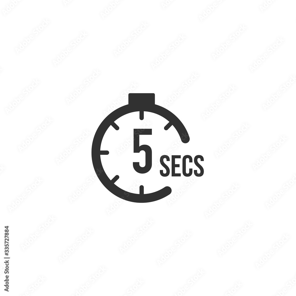 5 seconds Countdown Timer icon set. time interval icons. Stopwatch and