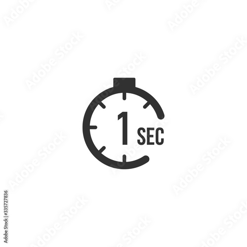 1 second Countdown Timer icon set. time interval icons. Stopwatch and time measurement. Stock Vector illustration isolated on white background.