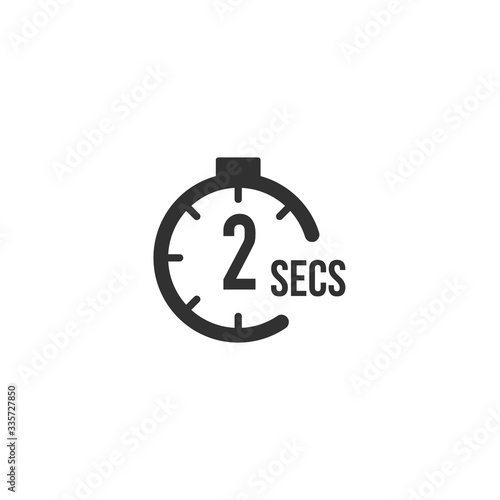2 seconds Countdown Timer icon set. time interval icons. Stopwatch and time measurement. Stock Vector illustration isolated on white background.