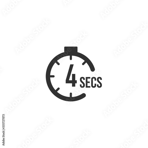 4 seconds Countdown Timer icon set. time interval icons. Stopwatch and time measurement. Stock Vector illustration isolated on white background.