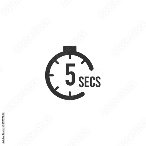 5 seconds Countdown Timer icon set. time interval icons. Stopwatch and time measurement. Stock Vector illustration isolated on white background.