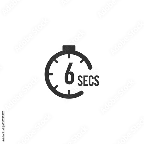 6 seconds Countdown Timer icon set. time interval icons. Stopwatch and time measurement. Stock Vector illustration isolated on white background.