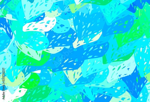 Light Blue, Green vector backdrop with sweet hearts.