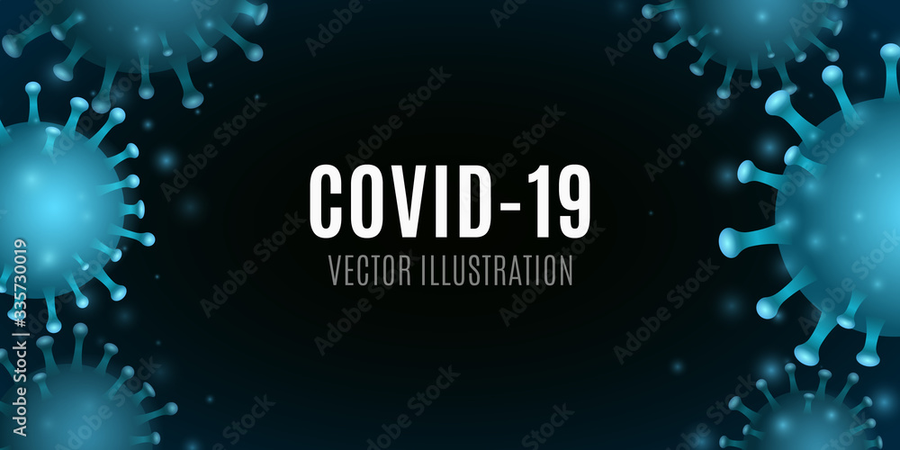 Virus organism background. 3D corona microbe. Medical concept. Vector illustration