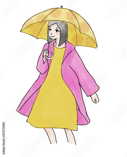 傘をさす女性