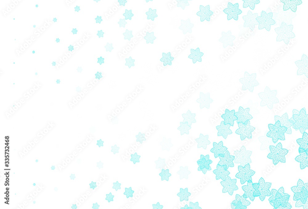 Light Green vector doodle pattern with flowers.