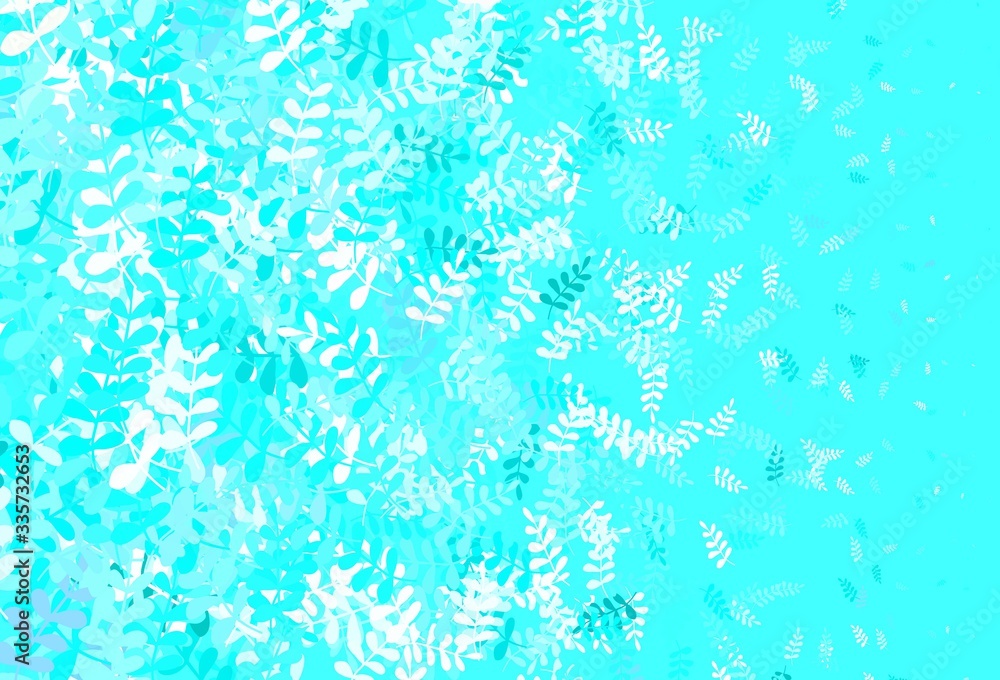 Light Green vector doodle template with leaves. Light Green vector doodle template with leaves.