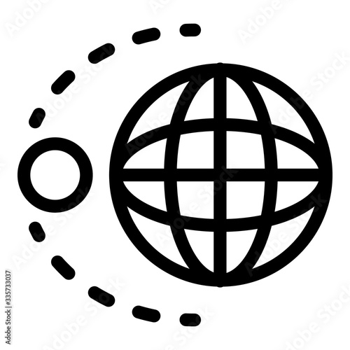 Earth moon gravity icon. Outline earth moon gravity vector icon for web design isolated on white background