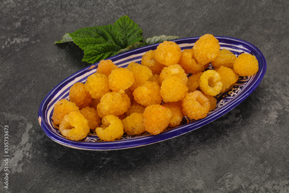 Sweet ripe tasty yellow raspberry Sweet ripe tasty yellow raspberry