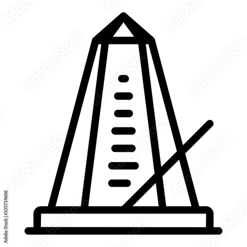 Classic metronome icon. Outline classic metronome vector icon for web design isolated on white background