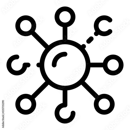 Gravitation scheme icon. Outline gravitation scheme vector icon for web design isolated on white background
