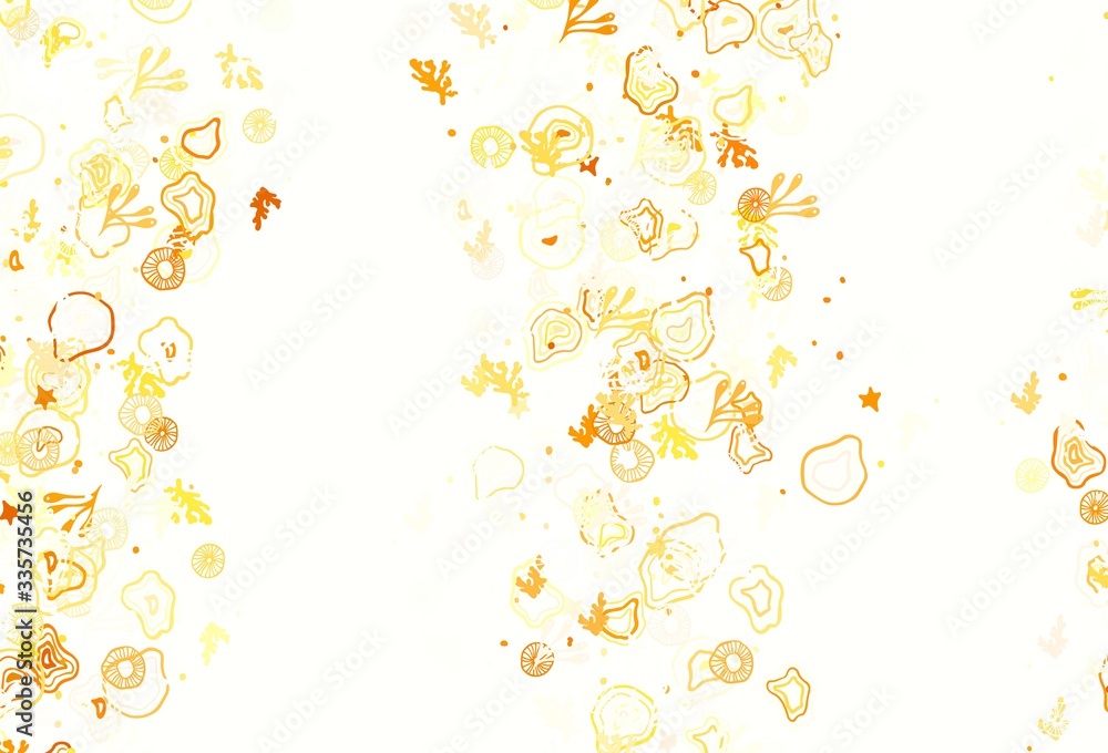 Light Orange vector backdrop with memphis shapes. Light Orange vector backdrop with memphis shapes.