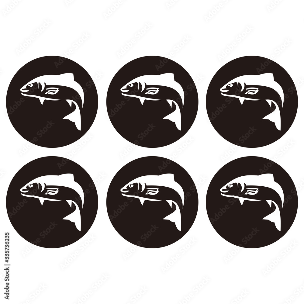 fish set, icon vector illustration sign fish set, icon vector illustration sign