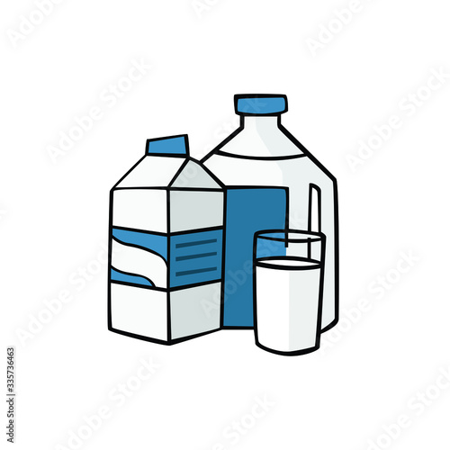 Milk in drawing style vector